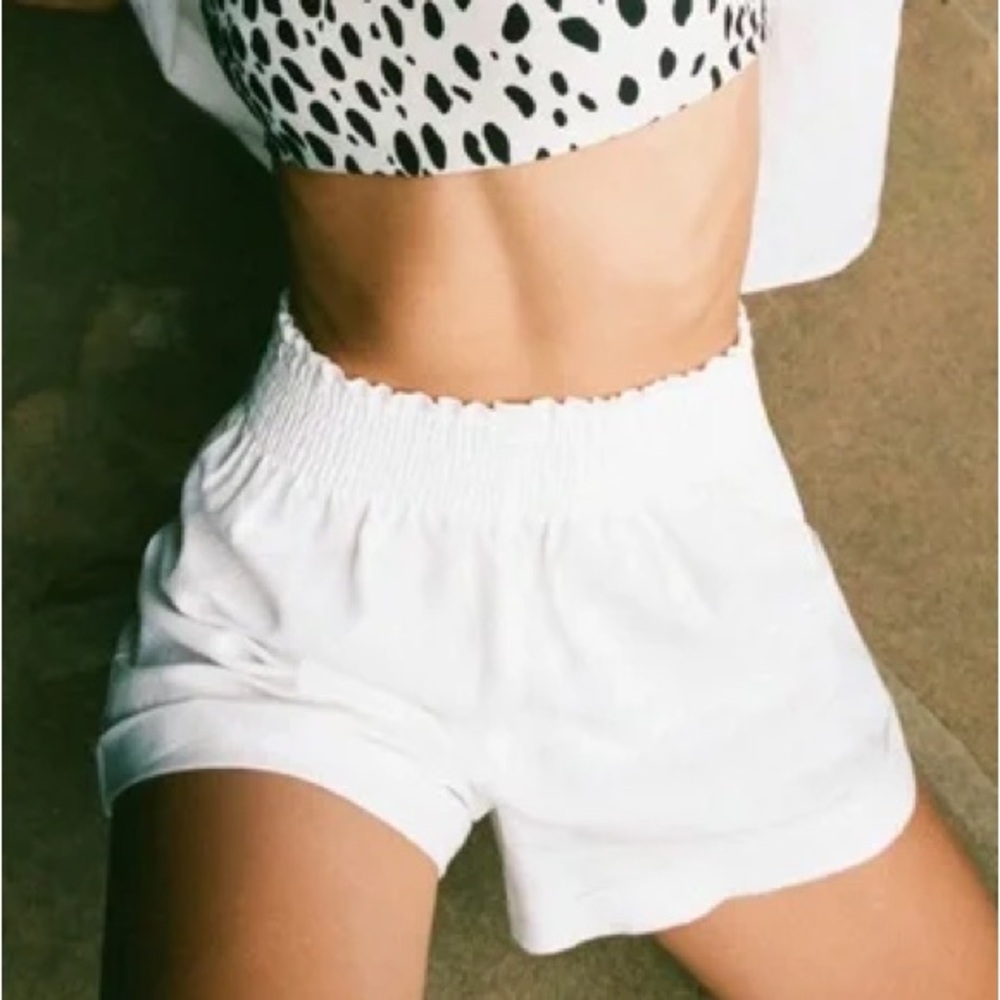 Reformation White Nashville Linen Shorts